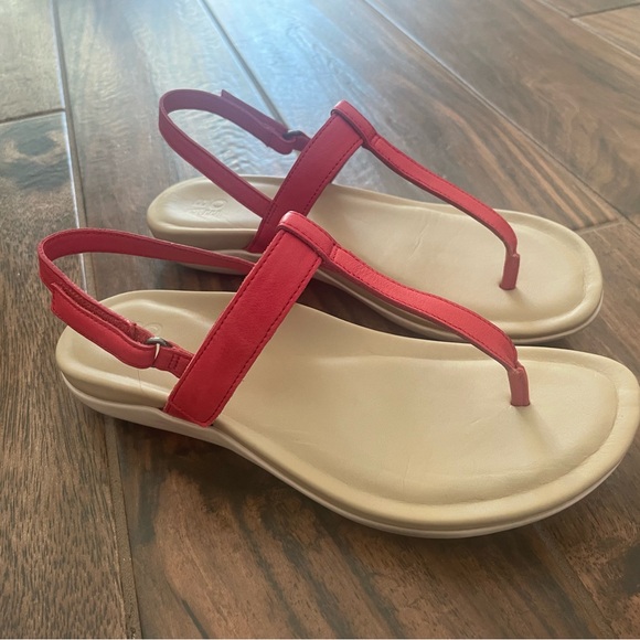 Abeo Oasis T Strap Sandals - Red - Picture 1 of 3